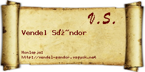 Vendel Sándor névjegykártya