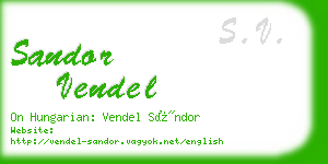 sandor vendel business card